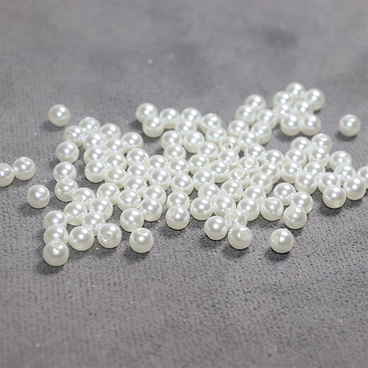 St. Xian Pearl DIY material simulation decoration straight hole off-white beads beading jewelry accessories handmade abs imitation pearl loose beads 8mm hole imitation pearl about 300 pieces (off-white)