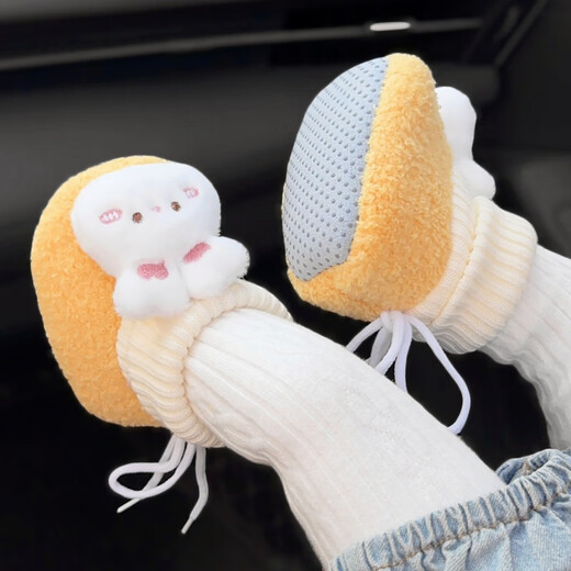 Miduer winter newborn baby shoes with velvet, thickening and warmth, male and female baby shoes and socks, soft-soled toddler shoes, soft-soled non-falling cotton shoes, pink (warm socks with cotton shoes - Nuantu) 11 cm inner length S size (recommended for babies 0-6 months old)