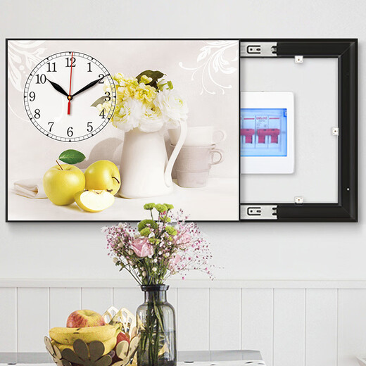 YIJLJ modern simple meter box decoration painting Nordic creative silent clock hanging painting without punching hydraulic distribution box mural Starry Sky Fulu KDT12987 55*45 (accommodation 45*35) right push and pull