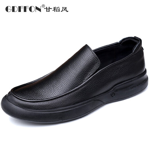 Gdffon Men's Head Couche Cow Hide Chaussures en cuir blanc épaisse semelle douce Sole en cuir souple Couge de tête de vache confortable Couverture de pied Business Cuir Cuir Cuir 3891 [COFE COLOR] 41