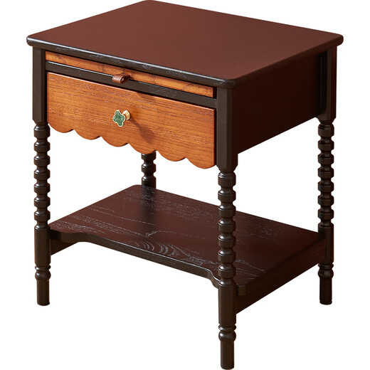 
Guangming Furniture Solid Wood Bedside Table Simple Medium-Aged North American Red Oak Bedside Table Retro Style Bedside Table 14101 Minimalist Black with Medium-Ancient Color-Bedside Table
