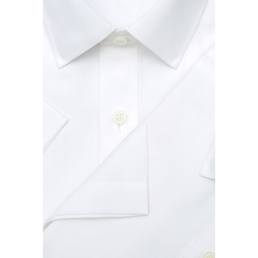 十如仕短袖白衬衫男高端高支免烫抗皱商务休闲正装纯棉衬衣 301 白色-常规版 均码 42【180/100A】