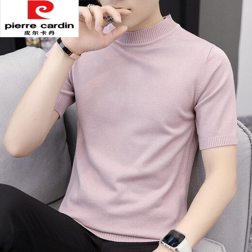 Pier Cardin Brand Camiseta de manga corta Autumnia e invernal de otoño e invierno Sweater informal de hombres Reducir a media ala de punto sólido Sweater Sweater Sweater Mid-Collar de punto