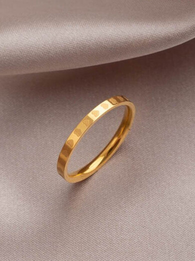 Stanwyck Titanium Steel Love Circle Ring Women's Niche Ring Fashion Personality Vegetarian Circle Index Finger Ring Love Ring No. 6 80-100 Jin Jin equals 0.5 kg