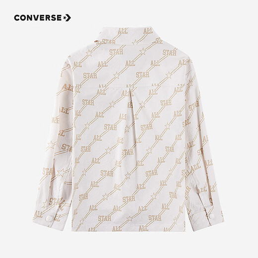 Converse children's clothing girls All Star shirt spring and autumn new full-print comfortable children's long-sleeved shirt classic white 110/52 recommended height 98-104cm