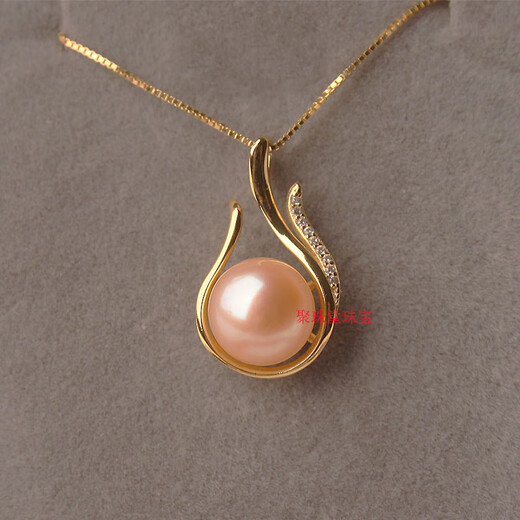 Zhuofu 9-10mm natural freshwater pearl pendant necklace s925 sterling silver women's pendant clavicle chain pendant single genuine white single pendant silver without chain 9-10mm