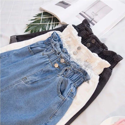 Xunliba Damen Sommer Ins Denim Shorts Frauen koreanischer Stil lose hohe Taille schlampige Hose mit breitem Bein. Weiß: 831 2xl Größe [135-150jin [Jin ist gleich 0,5 kg]]