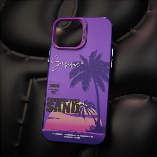 
Maomanjian colored silver coconut tree suitable for Apple 15 mobile phone case iPhone 15 promax set 15pro new style 14 high-end sense 13 anti-fall 12 soft 11 ten IMD colored silver - black - BG16755 bow - pink frame iPhone 15