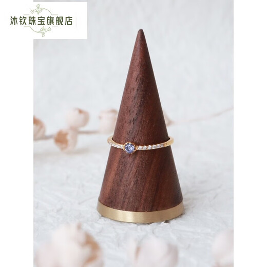 Muqin Freesia Japanese sweet, fresh and versatile fashionable lavender tanzanite zircon silver ring Hong Kong No. 10/