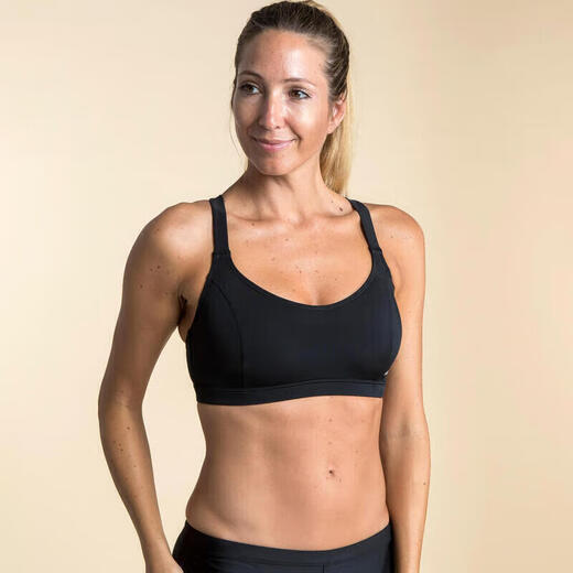 Decathlon swimsuit women's slim bikini hot spring black top XS80-90Jin [Jin equals 0.5 kg] 2379598