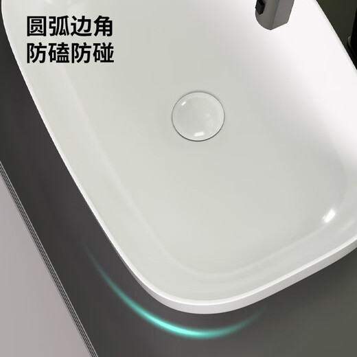 意狄讴陶瓷面盆台上盆洗脸盆面盆阳台盆单盆卫生间洗手盆YT2677 【YT2677亮白】龙头配置
