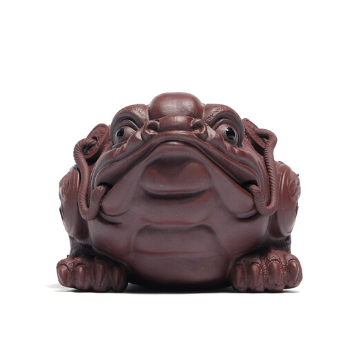 Centennial Liyong Yixing handmade purple clay tea pet ornaments original mineral purple clay golden toad tea playing toad kung fu tea set accessories Qianduoduo purple clay
