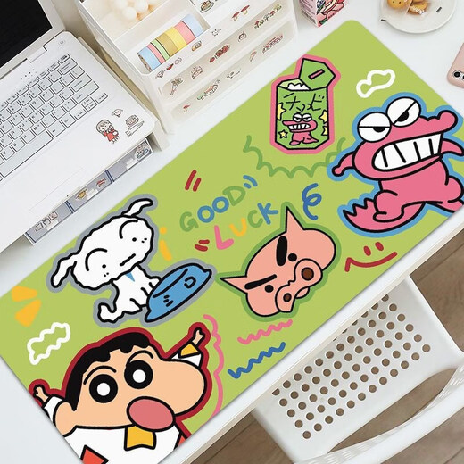 Clcey Long Mouse Pad Crayon Shin-Shirt Super Large Computer Desk Pad hochwertige Tastaturpolster schmutzresistente und waschbare Schüler ZZ-2694/SHIN SHIN-SHIRT 100 cm*50 cm Dicke 3mm
