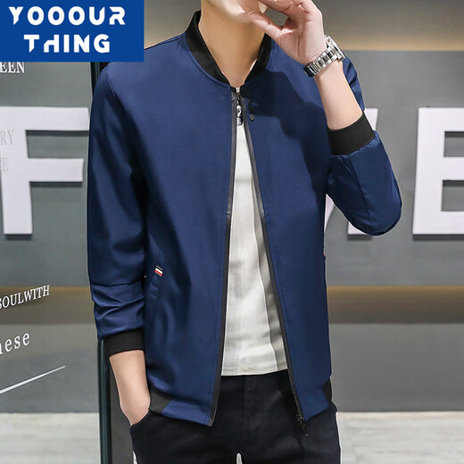 YOOOURTHING2024 Autumn and Winter Fashion Jacket Men's Slim Fit Versatile Fashion Trend Four-Button Jacket Men Black XL Recommended 110-140Jin Jin equals 0.5 kg
