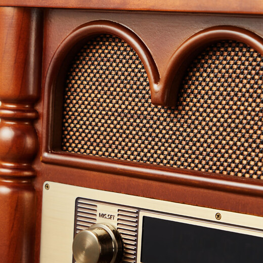 Catherine French retro gramophone vinyl record player audio living room European all-in-one record player HIFI Bluetooth speaker home floor decoration walnut + 6.5-inch subwoofer