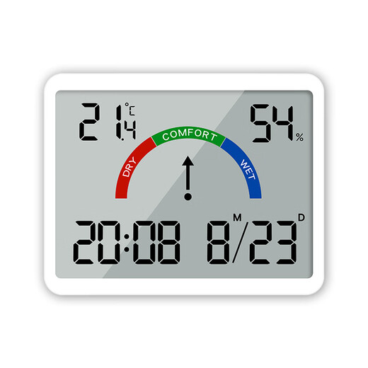 Refrigerador Magnético Succión Reloj Desktop Temperatura electrónica y humedad Medidor Etiqueta Climatrato Madre y bebé Temperatura y medidor de humedad Medidor Medidor de cocina Succión magnética 9905 Blanco