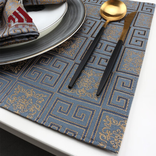 Heting Home Nordic Hotel Western Food Mat Household Red Insulated Mat Dinner Plate Mat Anti-scalding Anti-slip Cloth Placemat High-end Table Mat George - Gold 8-piece Set (one piece for each product in the picture)