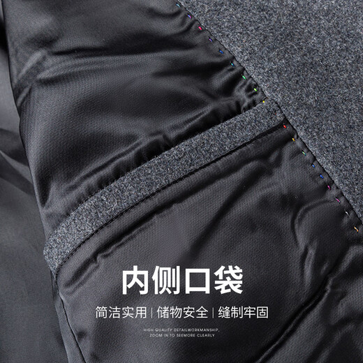 SHANSHAN Shanshan Wool Suit Jacket Men's Spring and Autumn New Warm Easy-Care Jacket Business Commuting Workplace Top Men Black XL /180 Recommended 135-150 Jin Jin equals 0.5 kg