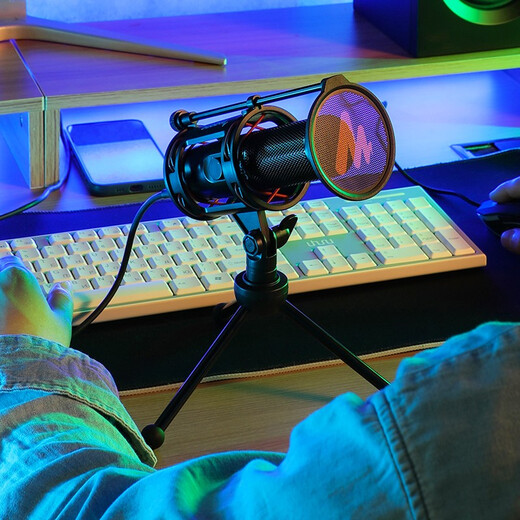 Maono microphone computer microphone mobile phone live broadcast equipment karaoke game recording dubbing usb noise reduction card 471ts condenser microphone PM471TS + recording dubbing karaoke + off-axis noise suppression black technology