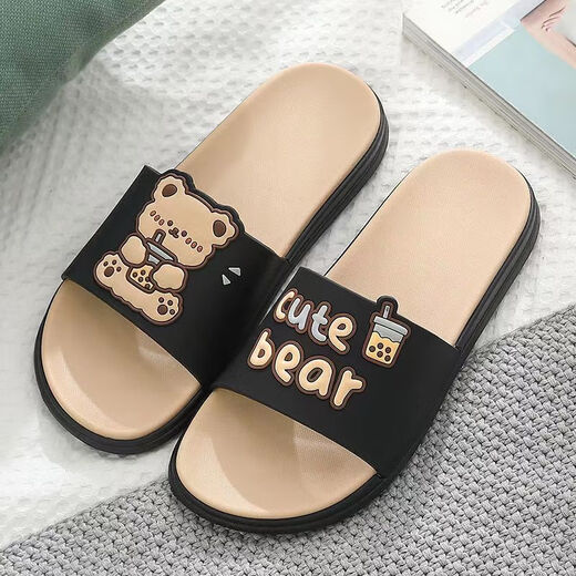 Jinbingheng Slipper Frauen neue süße Cartoon Freizeitheim komfortable Sandalen Sommer Home Vielseitige Anti-Rutsch-Sandalen niedlicher Milch Teebär 36-37 [Geeignet für Größen 35-36] Cartoon nied