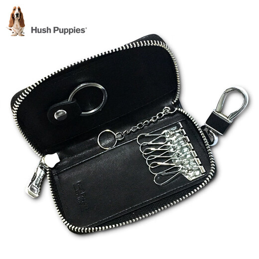 Hush Welpen echte Leder -Schlüsselbeutel für Männer und Frauen, modische Top -Layer -Kuhlatten -Schlüsselkette für große Kapazität Herrenschlüssel Tasche Taille hängen