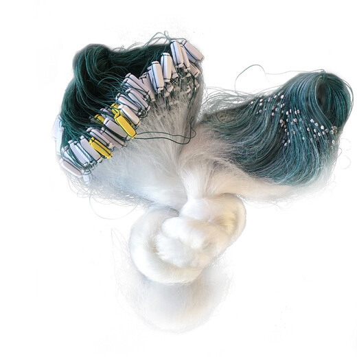 Floating net three-layer large ticket water floating net foam fishing net wire mesh white striped bighead carp fishing net hanging net three-layer floating net 3 meters 6 fingers 100 meters