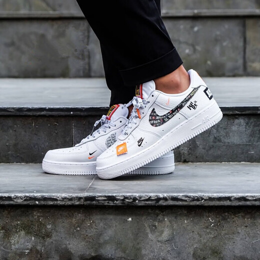 Nike (Nike) New Air Force One AF1 Männer- und Frauenschuhe Low Top Pure White Sports Schuhe AR7719-100 AO6296-001 Schwarz 35.5