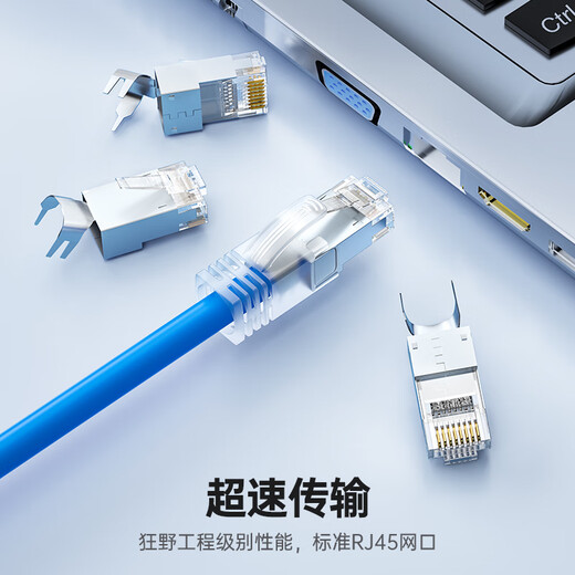 Shanze Kategorie 7 Netzwerkkabelkristallkopfkategorie 7 10 Gigabit 50U Gold-Planated Anti-Interferenz-Netzwerkanschluss Cat7 Zwei-teiliger RJ45-Netzwerkanschluss 5 WL-1050