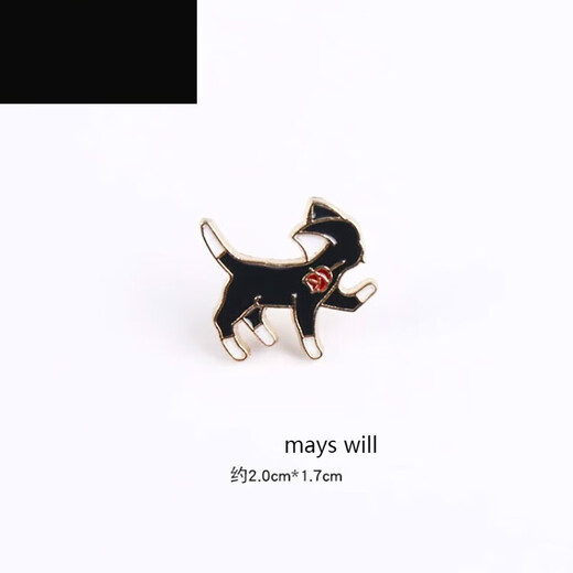 Jack Viney Japanese ins black and white with cat brooch cute men and women personalized lapel pin black cat + white cat