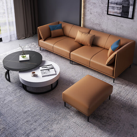 SMVP Nordic light luxury imitation leather sofa modern simple living room size Italian leather sofa combination set single person