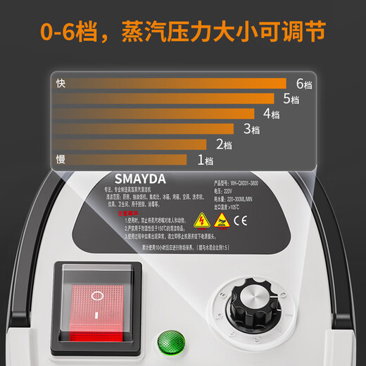 SMAYDA High Temperature and High Pressure Steam Cleaner Home Air Conditioner Kitchen Range Hood Disinfection Tool Home Appliance Cleaner Car Washer High Temperature Sterilization and Sterilization New Self-Control Switch Steam Engine White-Automatic Double Switch-Color Box Luxury Kit