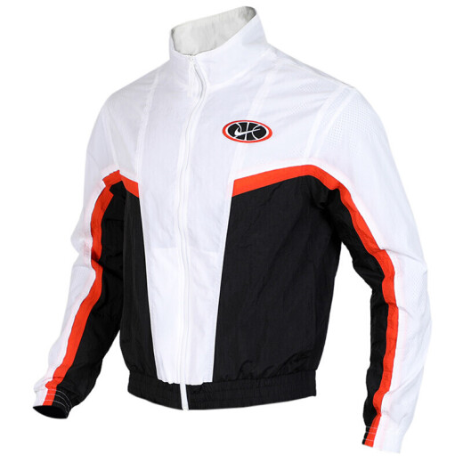 Nike (NIKE) new jacket men's summer fashion retro logo sportswear casual hooded knitted cardigan jacket AR30 AV9756-100 woven windproof stand collar M