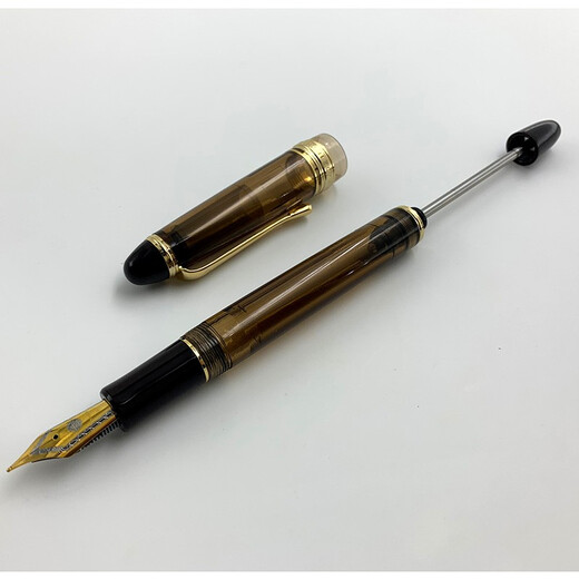 永生699钢笔负压上墨铱金笔大容量大明尖0.5f尖新品 半透黑金夹(实色笔握) F尖0.5mm