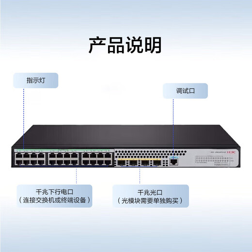H3CS5024PV5-EI 24-port Gigabit Electric + 4-gigabit fiber optic port second layer network switch Noise reduction model/support command line S5024PV5-EI