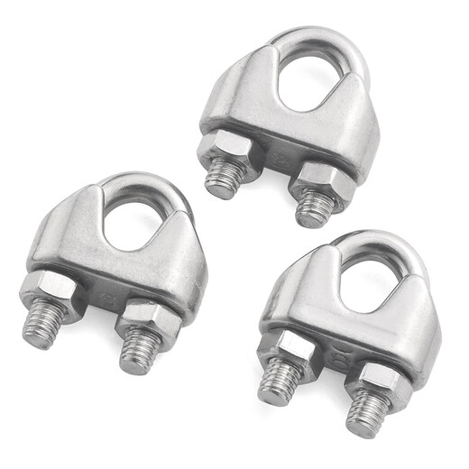 Jinggong (JINGGONG) 304 stainless steel wire rope chuck, wire rope chuck, U-shaped lock buckle, rope tightener, wire clamp 10mm (suitable for 10mm wire rope) (1 piece)