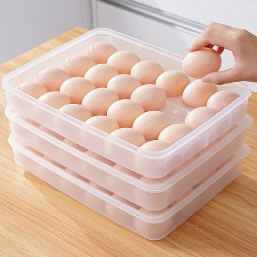Home KATEI STORY Japanese egg box refrigerator egg storage box can be stacked with lid egg crisper refrigerator anti-shattering egg artifact 2 pieces