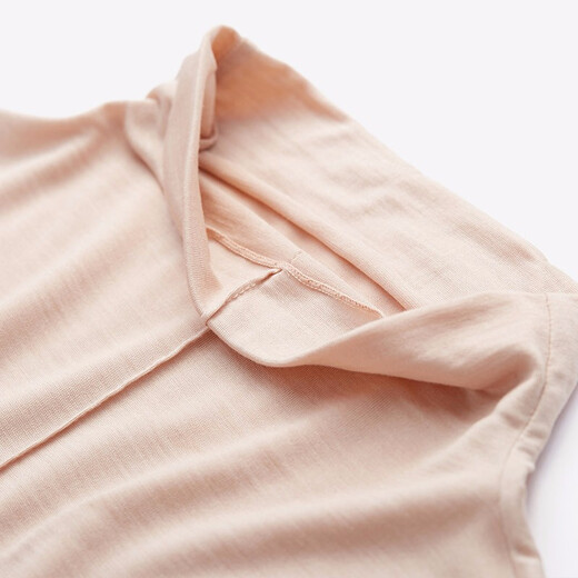 Golden Santa Base Shirt Spring and Automne Silk top Mulberry Silk Simple and Polylele Skin-Friendly et confortable Half-High-Neck Bottom Shirt Abricot 1278 2xl