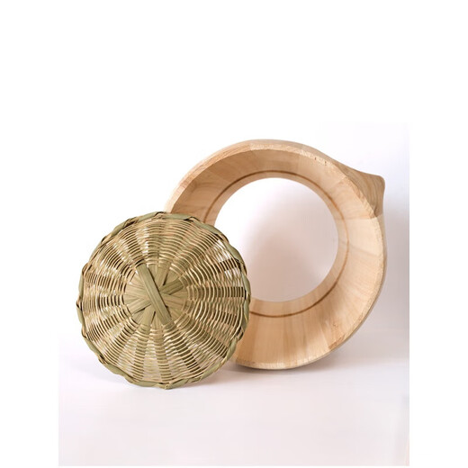 JPHZNB steamed Tianfu fir kitchen size rice barrel steamed rice wooden barrel steamed rice restaurant rice steamer bamboo household 55cm straight side barrel + handle cover + conventional wooden bottom 45