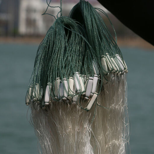 Fenglingwang nylon wire fishing net three-layer sunken net thickened handmade fish net durable net big fish wire mesh fish net fishing net sticky fish 1.4 meters high 22 meters long three-layer 3-finger sunken net