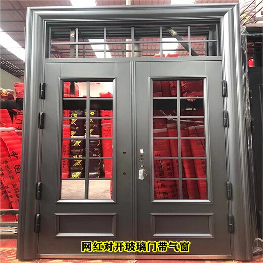 欣喜悦别墅大门复合阳台门农村进户防盗入户仿铜门锌铁合金网红玻璃门 SS-653玻璃门带气窗