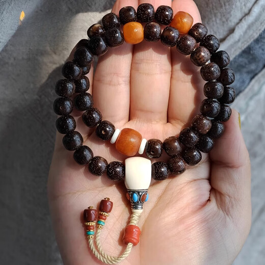 Fat Donglai's same beeswax Russian material natural old single beads loose beads old type bucket beads DIY with bead separation bead top old weathering pattern 15mm old type single beads