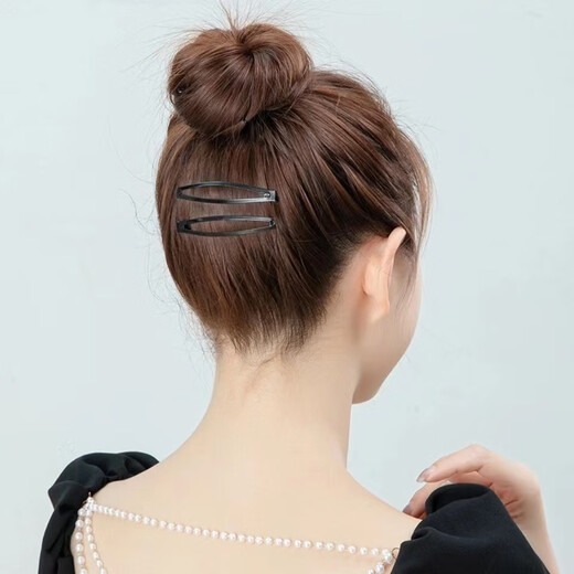 Jiuweiya Huang Yuting's same hairpin bangs seamless clip 2024 new style eight-character broken hair side clip duckbill clip hairpin headdress JYFJ123 black pea clip 3 pack