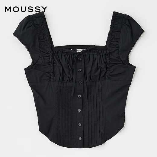 Moussy Women's New French French Pure Love First Love Style Square Clim Slim Room Women 010HA730-7371 020 Black M
