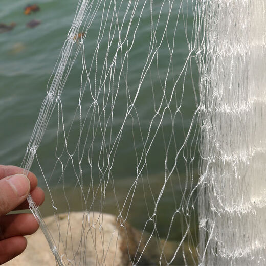 Fenglingwang nylon wire fishing net three-layer sunken net thickened handmade fish net durable net big fish wire mesh fish net fishing net sticky fish 1.4 meters high 22 meters long three-layer 3-finger sunken net