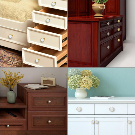 Gaobangtai Messingschale Neues chinesisches Griff Messinghandle Massivholzmöbel Garderobe Schrankschublade Licht Luxus Hardwarezubehör GBT12188A Weißer Schalendurchmesser 25mm