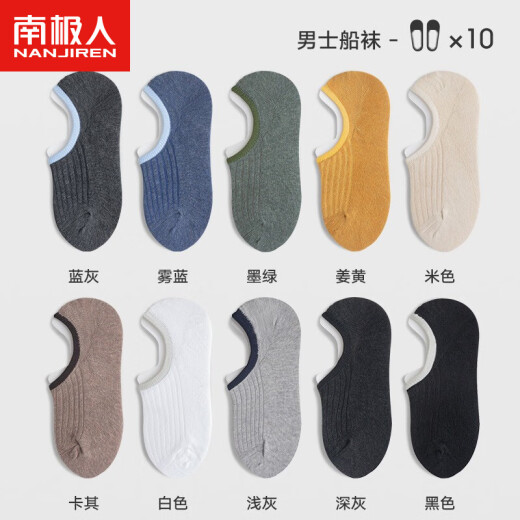 Antarctic Socks Men's Invisible Socks Men's Sports Socks Men's Socks Men's Classic Invisible Socks 10 Pairs One-size-fits-all