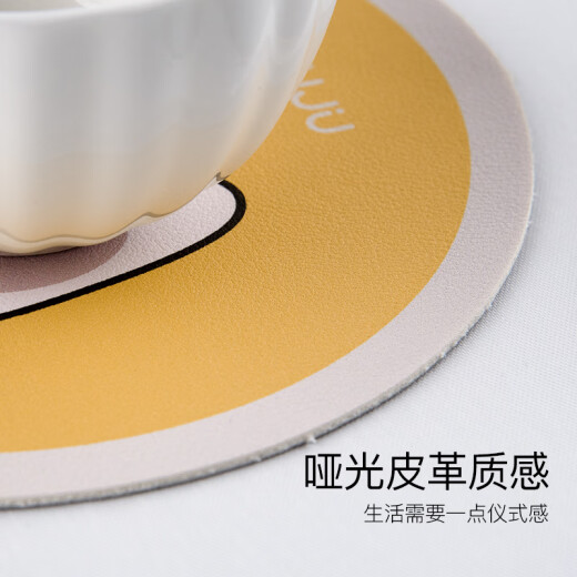 foojo rich cartoon coaster insulation mat dining table mat bowl mat anti-scalding mat round cat + dog + cute duck 3 pack