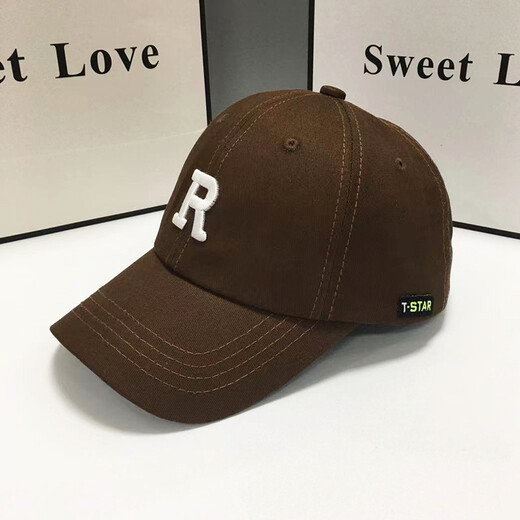 Levison Hat Men's Baseball Cap Spring and Summer Sun Hat Korean Style Fashion Street Brand Women's Sun Hat R Letter Peaked Hat R White Adjustable