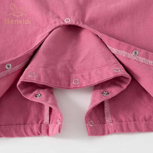 Banxidi baby girl pants autumn 2025 new style baby straight pants casual spring and autumn girls overalls for outer wear rose red 80