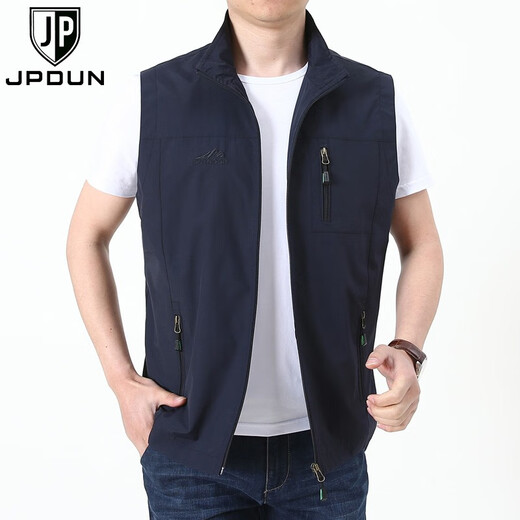 JP马甲男薄款速干透气背心多口袋马夹9618 卡其色 L (适合125斤-140斤)